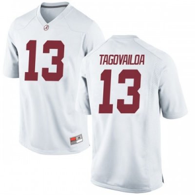 Men's Alabama Crimson Tide #13 Tua Tagovailoa White Game NCAA College Football Jersey 2403VNEM6